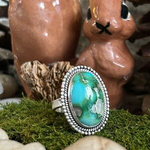 925 Sterling stunning Sonoran turquoise ring
